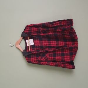 Used Bluenotes Red and black plaid sweater